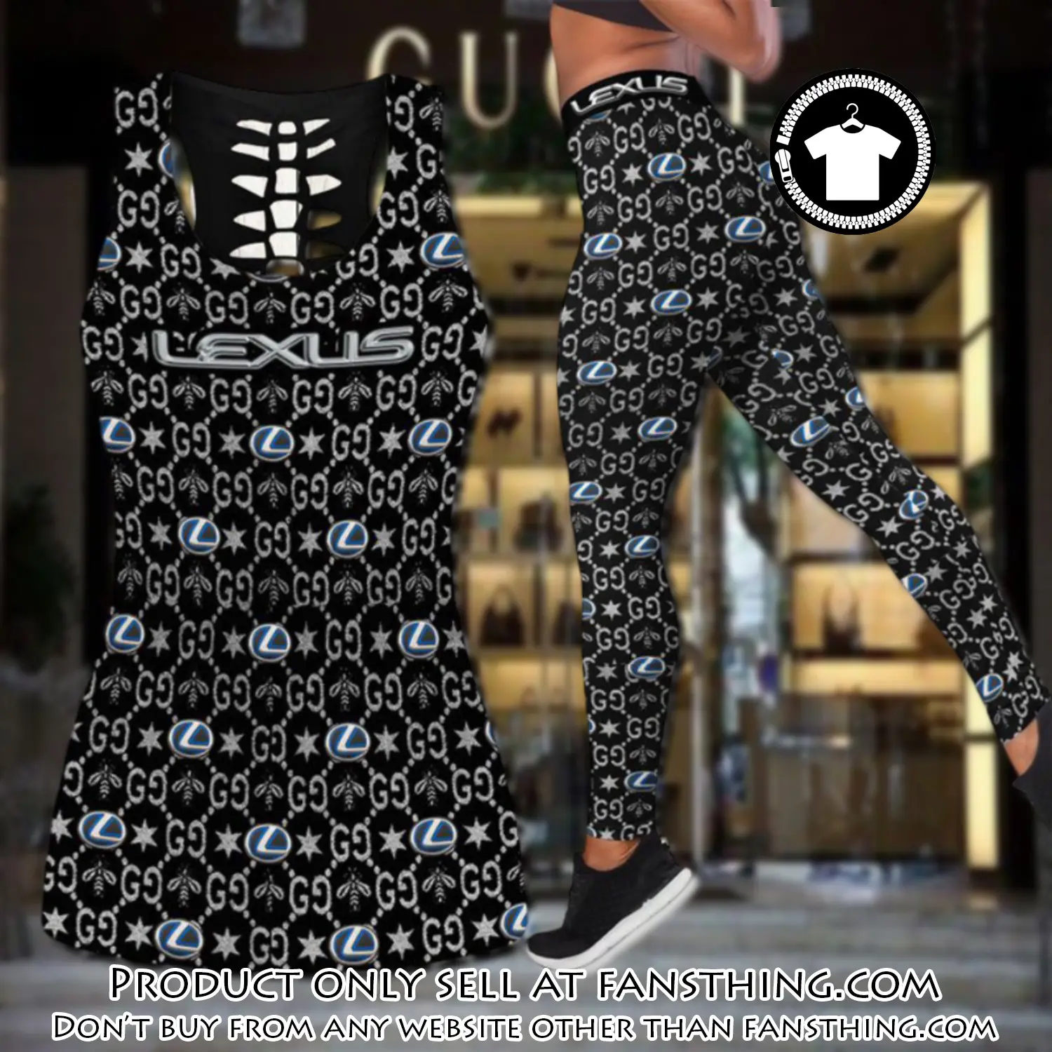 Gucci lexus tank top leggings set luxury brand for women yoga gym ydk fst5906750